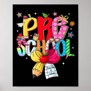 Poster Time de Sonho Préppy Pré-Escolar De Volta à Escola
