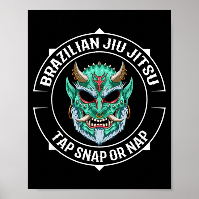 Poster Time do Oni Demon Jiu Jitsu - BJJ e Jiu Jitsu Bras (Frente)