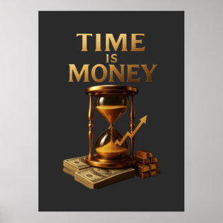 Poster TIME IS MONEY - Vintage Motivational Entrepreneur