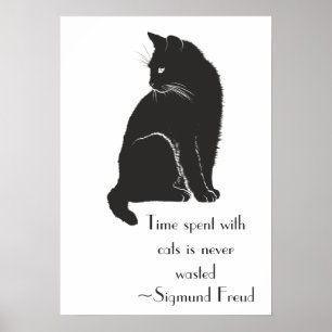 Pôster Time Spent With Cats is Never Wasted Freud Quote