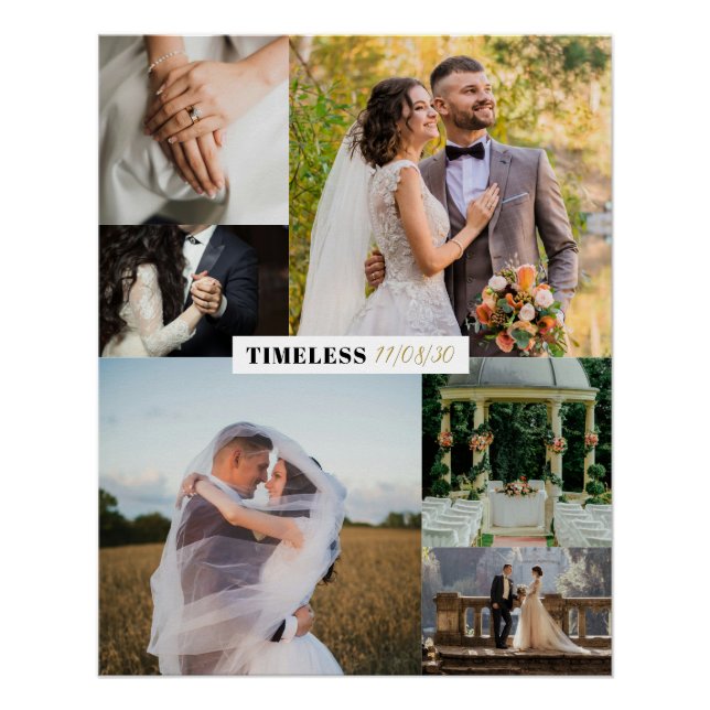 Pôster Timeless Wedding Customizable Collage (Frente)