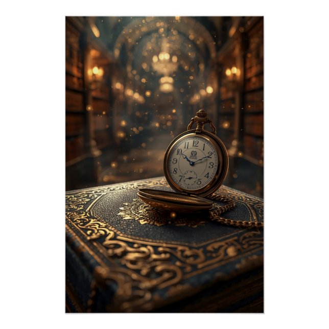 Pôster Timeless Wisdom – The Golden Clock of Knowledge (Frente)
