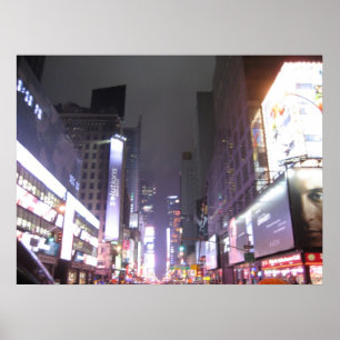 Pôster Times Square de aproximação, New York NY