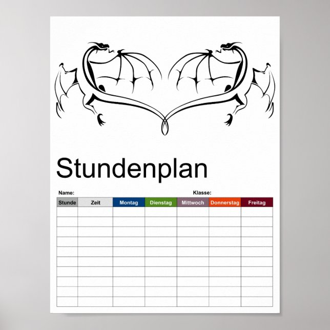 Poster Timetable do Dragão Voador Simples (Frente)