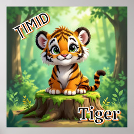 Poster Timid Tiger | Arte de Enfermeiro de Crianças Bonit