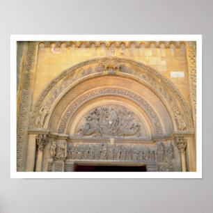 Pôster Tímpano da varanda que representa o Cristo em Maje