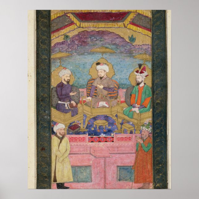 Poster Timur (1336-1405), Babur (1483-1530, r.1526-30) e (Frente)