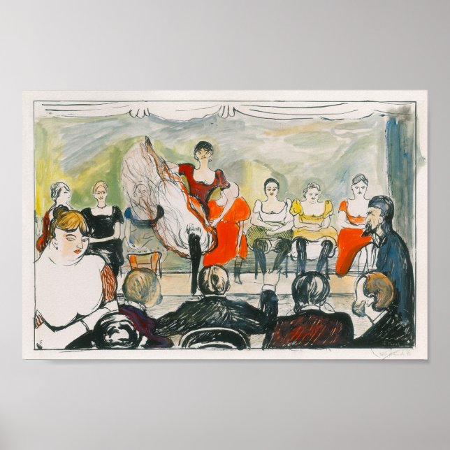Poster Tingletangle (1895) apresentada por Edvard Munch. (Frente)