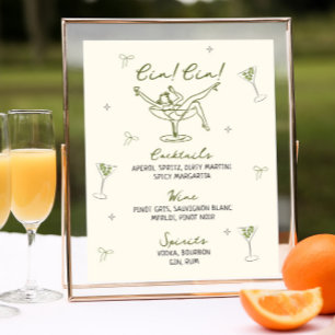 Poster Tini Bit Older Quirky Mão Desenhada Menu Aniversár