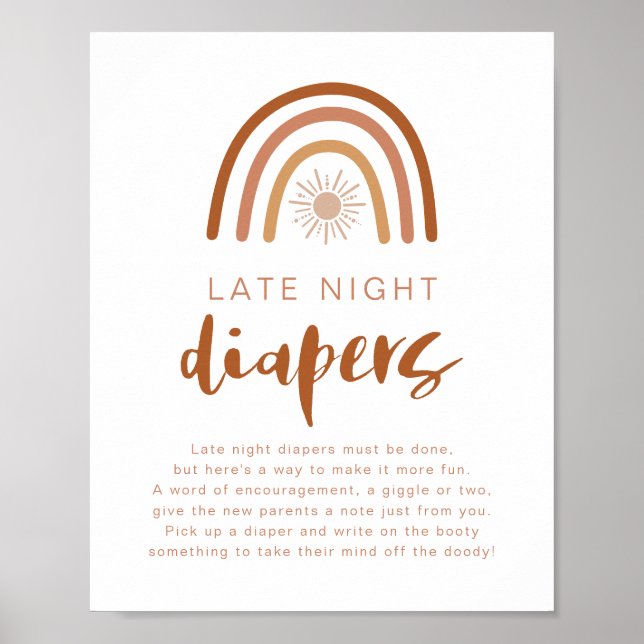 Poster TINLEY Terracotta Rainbow Late Night Fralda Poste (Frente)