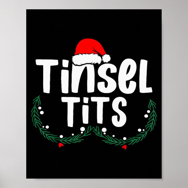 Poster Tinsel Women's Funny Christmas Apparel  (Frente)