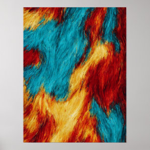 Poster Tinta a óleo digital 3D abstrata