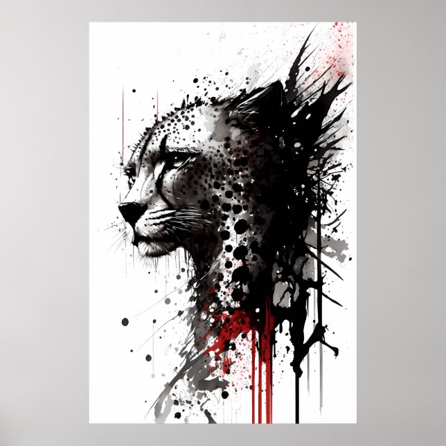 Poster Tinta Cheetah Retrato (Frente)