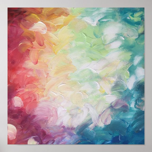 Poster Tinta de Abstrato texturizada espessa (Frente)