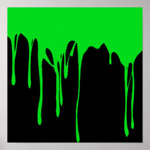 Poster Tinta de gotejamento verde