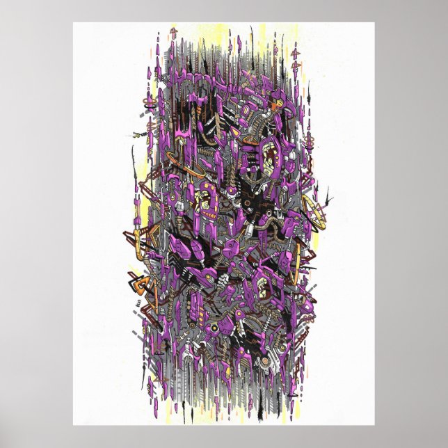 Poster Tinta de tempestade do Techno (Frente)