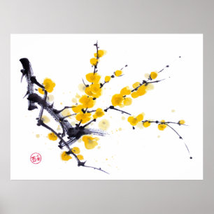 Poster Tinta de verão e pintura de aquarela