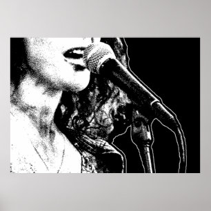 Poster Tinta e Ecos: Gráfico Preto e Branco