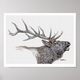 Poster Tinta Elk e Aquarela