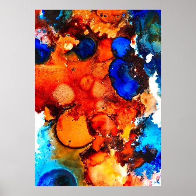 Poster Tinta laranja de abstrato (Frente)