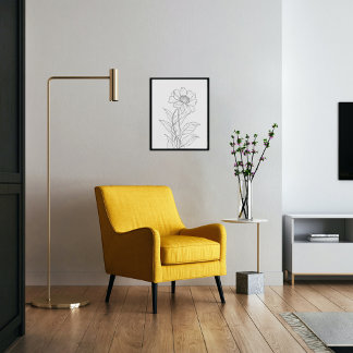 Poster Tinta minimalista de mês de flor de nascimento