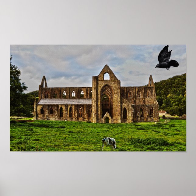 Pôster Tintern Abbey Cistercian Monastery Scense Pastoral (Frente)