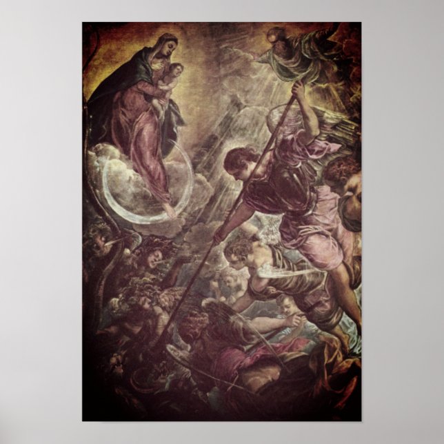 Poster Tintoretto – Archangel Michael Fights Satan (Frente)