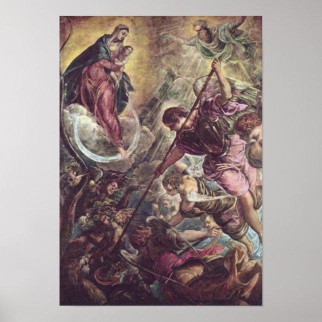 Poster Tintoretto – Archangel Michael Fights Satan (Frente)
