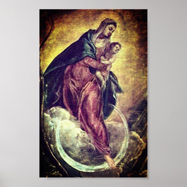 Poster Tintoretto Crescent Moon Madonna Maria Apocalypse (Frente)