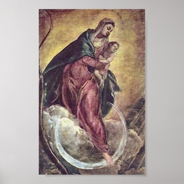 Poster Tintoretto Crescent Moon Madonna Maria Apocalypse (Frente)