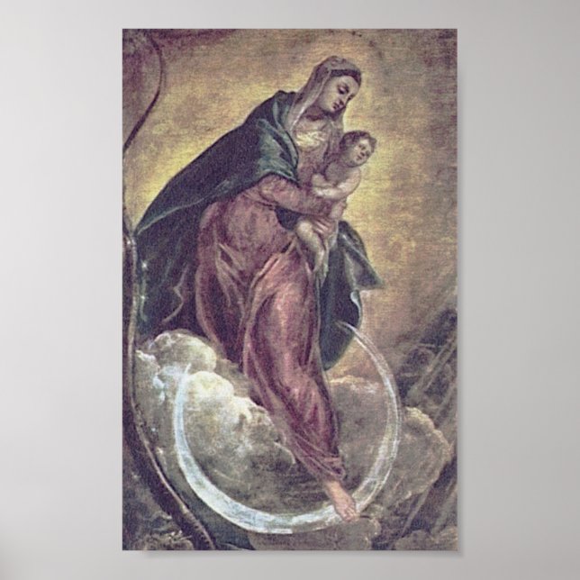 Poster Tintoretto Crescent Moon Madonna Maria Apocalypse (Frente)