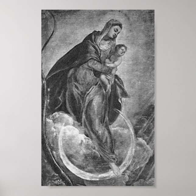 Poster Tintoretto Crescent Moon Madonna Maria Apocalypse (Frente)