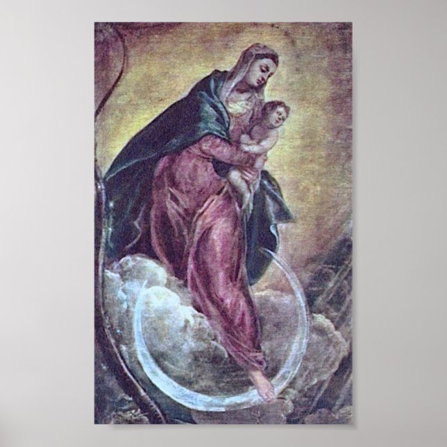 Poster Tintoretto Crescent Moon Madonna Mary Apocalypse (Frente)