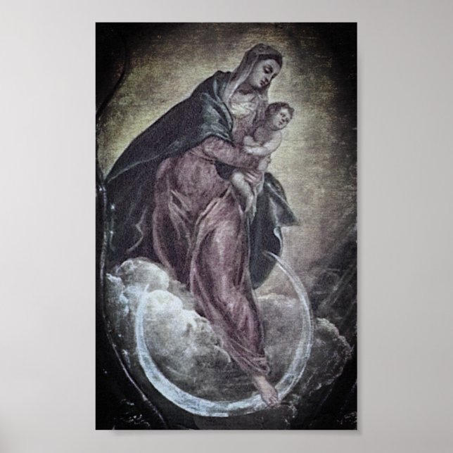 Poster Tintoretto Crescent Moon Madonna Mary Apocalypse (Frente)