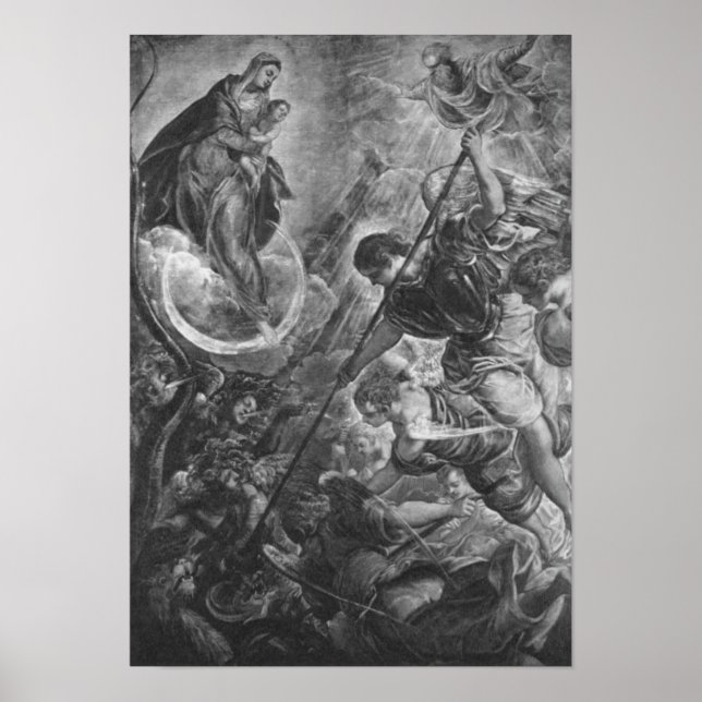 Poster Tintoretto – Kampf des Erzengels Michael mit Satan (Frente)