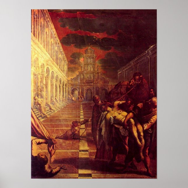 Pôster Tintoretto - Salvação do cadáver da Rua (Frente)