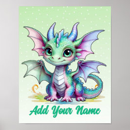 Poster Tiny Wings Dragon – Personalized Kids Wall Art