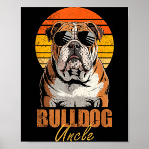 Poster Tio Bulldog Retro Legal Engraçado Vintage Amantes
