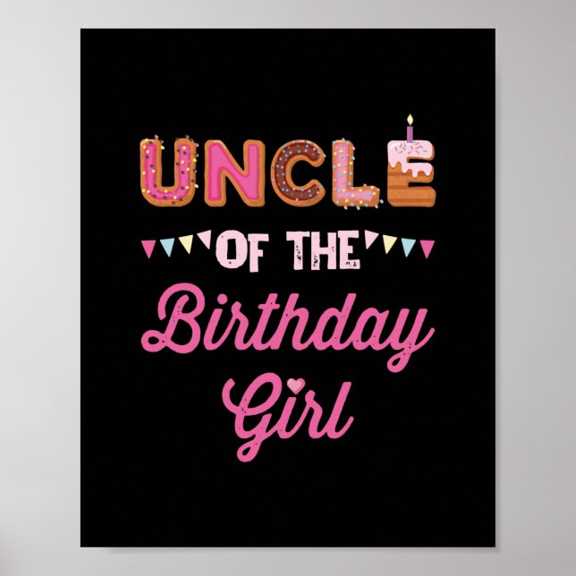 Poster Tio da garota de aniversário | Presentes da Famíli (Frente)