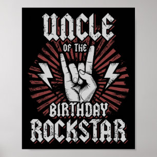 Poster Tio do aniversariante Rockstar combinando Rocker R