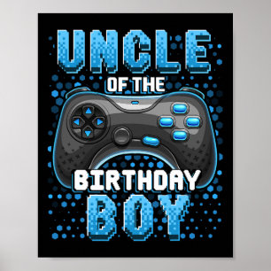 Poster Tio Do Aniversário Jogo De Vídeo Correspondente