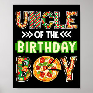 Poster Tio do menino aniversariante amante de pizza festa