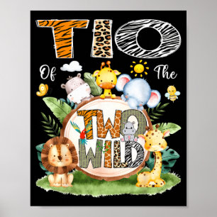 Poster Tio Dos Dois Selvagens Menino De 2 Aniversário Saf