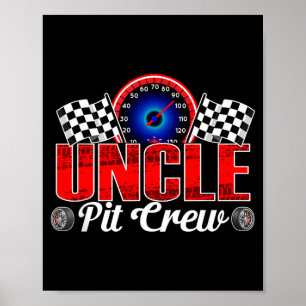 Poster Tio Pit Crew Racing Família Carro de Corrida Menin