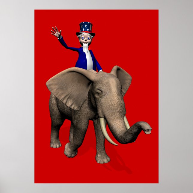 Poster Tio Sam Andando Em Elefante (Frente)
