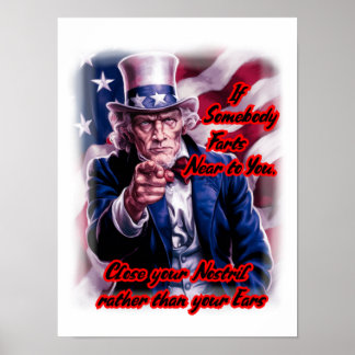 Poster Tio Sam Branco Vermelho Azul em um
