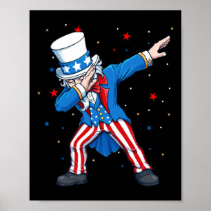 Poster Tio Sam Dabbing 4 de Julho Crianças Meninos Homens