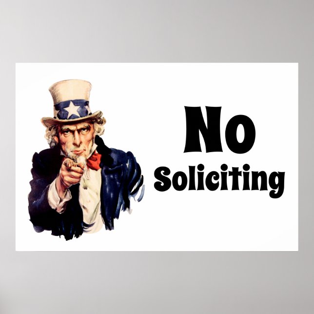 Poster Tio Sam Diz Sem Solicitação (Frente)