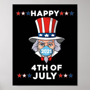 Poster Tio Sam Em Uma Máscara 4 De Julho De 2021 Brincade