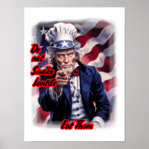 Poster Tio Sam patriótico dando um bom conselho sobre